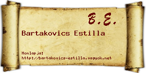 Bartakovics Estilla névjegykártya